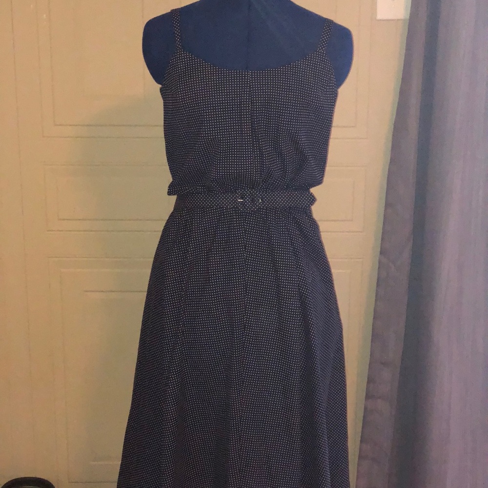 LAST CALL Vintage navy Polka dot dress